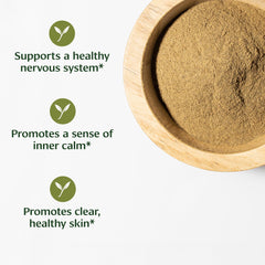Centella asiatica powder packaging and label