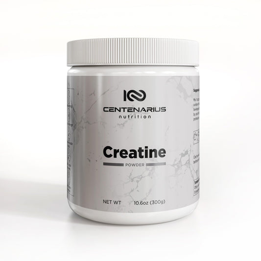 Centenarius Nutrition Creapure Creatine Monohydrate Powder tub label - unflavored