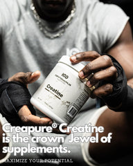 Creatine monohydrate concept illustrating muscle support