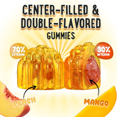 Label showing ingredients and nutrition facts for Center-Filled Vitamin D3 K2 Gummies