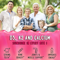 Center-Filled Vitamin D3 K2 Gummies bottle packaging