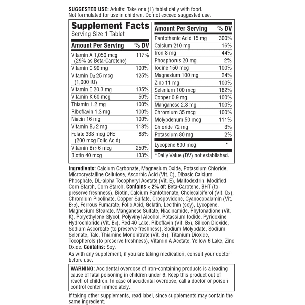 Packaging of Centrum Multivitamin for Men 120-count bottle