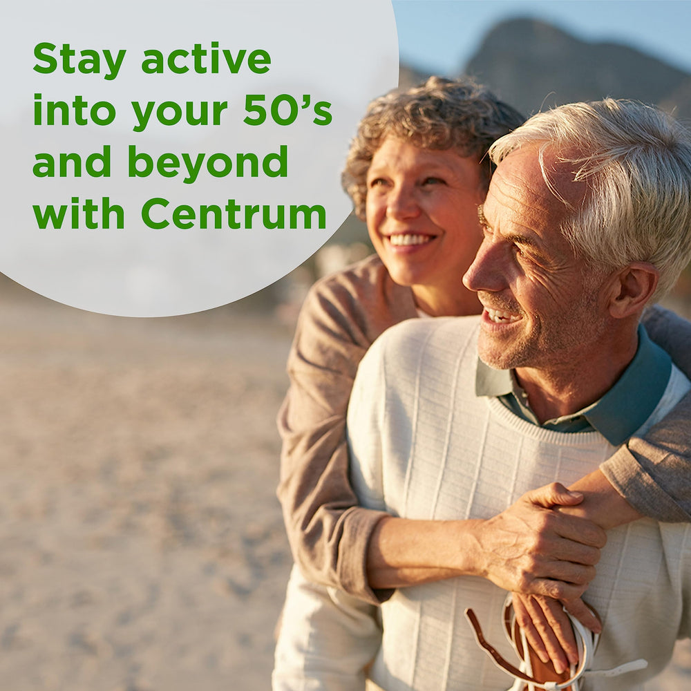 Centrum Silver 50+ age suitability text on box
