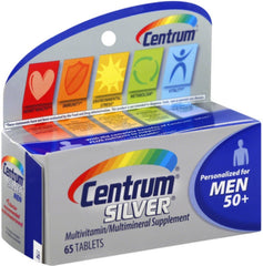 Centrum Silver Men 50+ Multivitamin Tablets bottle, 65-count
