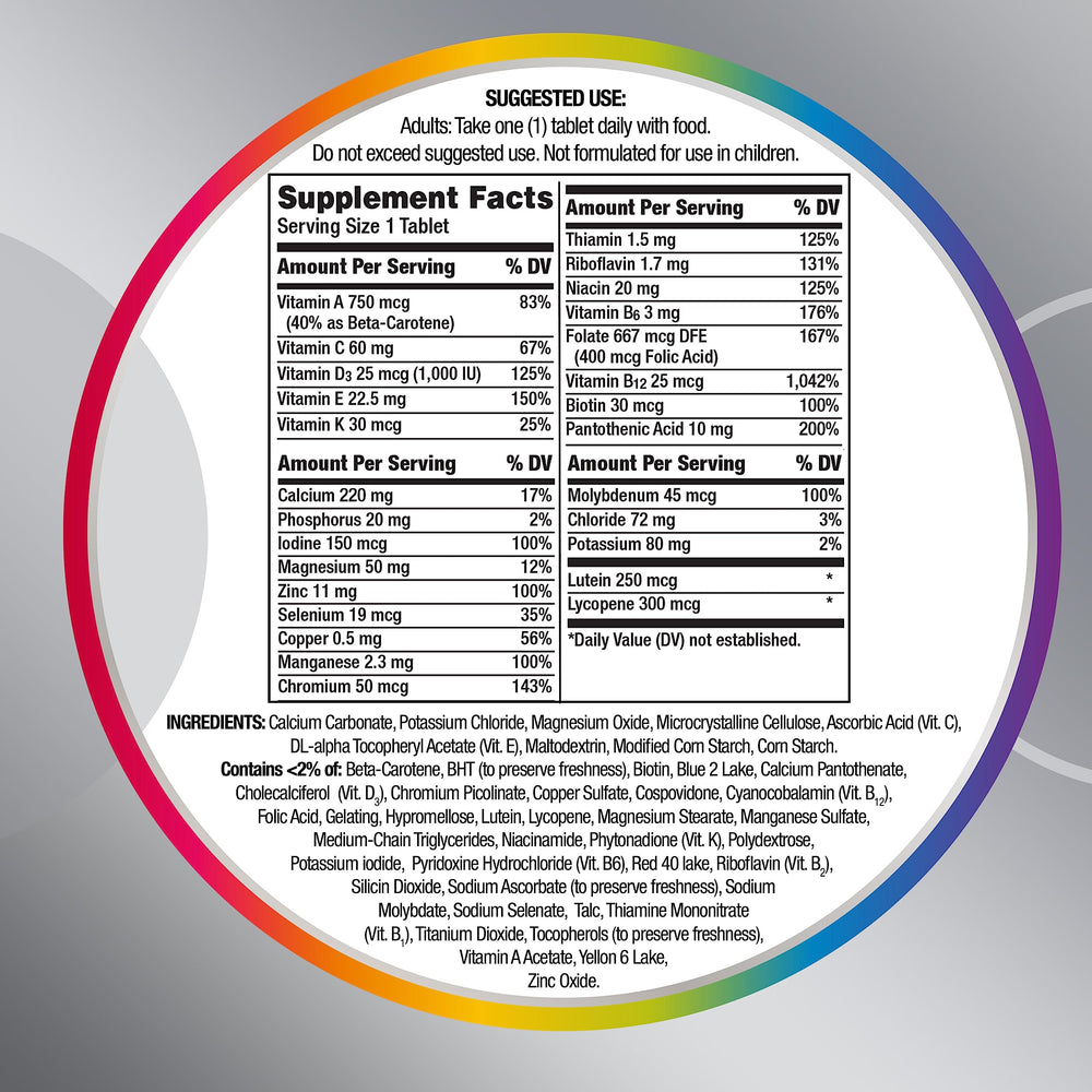 Ingredient panel highlighting Vitamin D3 on Centrum Silver