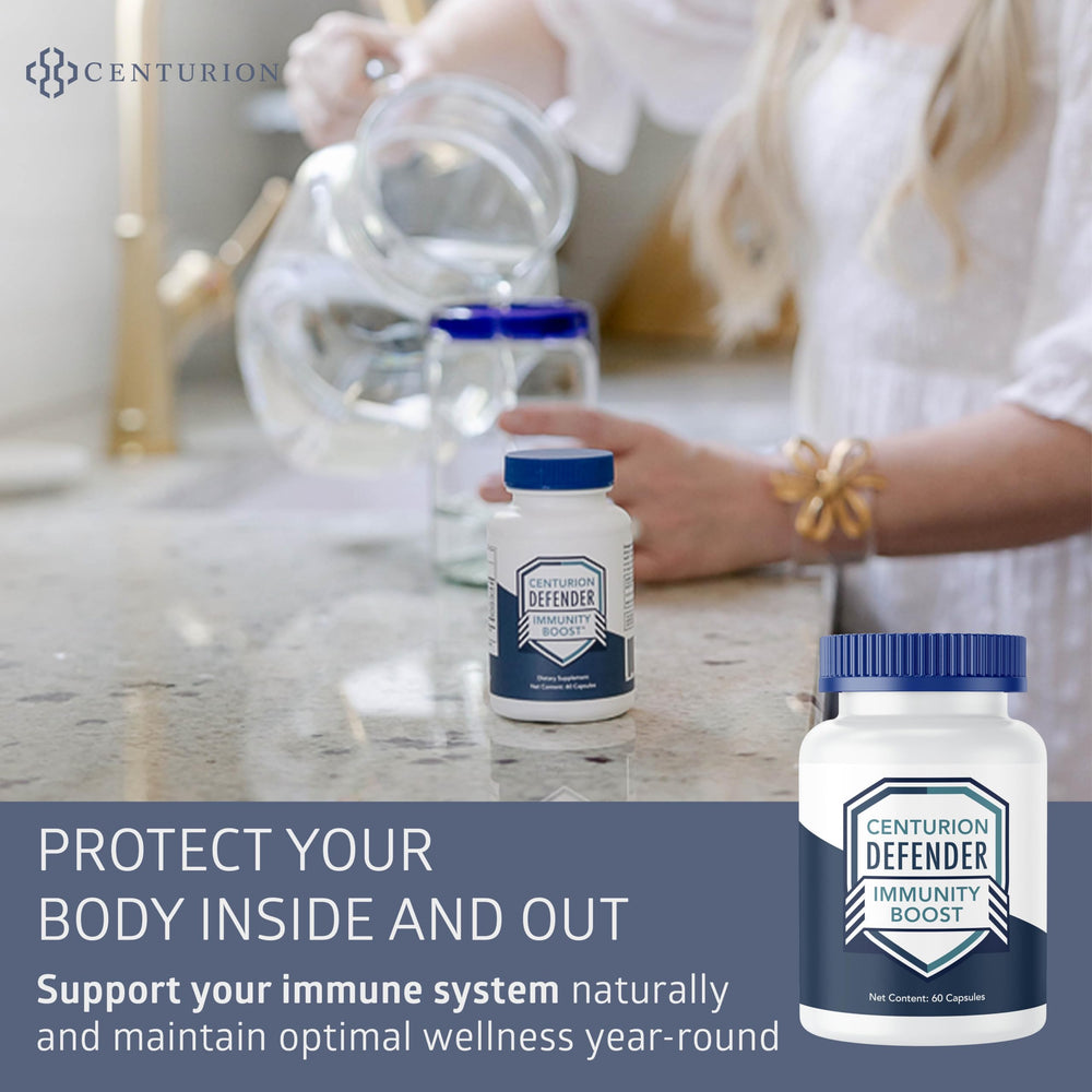 Two Defender Immunity Boost capsules on white background