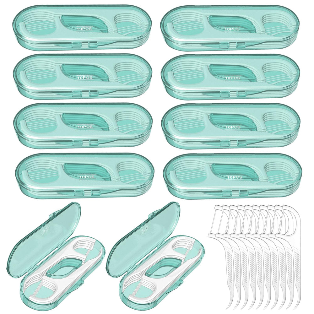 Ceonam 10-pack flosser dispenser with travel case – front view