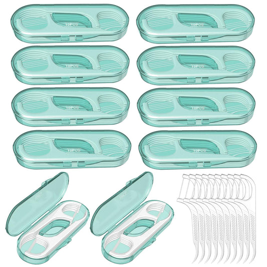 Ceonam 10-pack flosser dispenser with travel case – front view