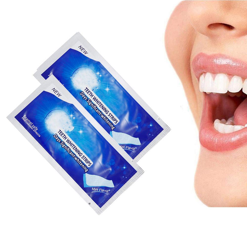 Applying Ceonam whitening strip to a tooth