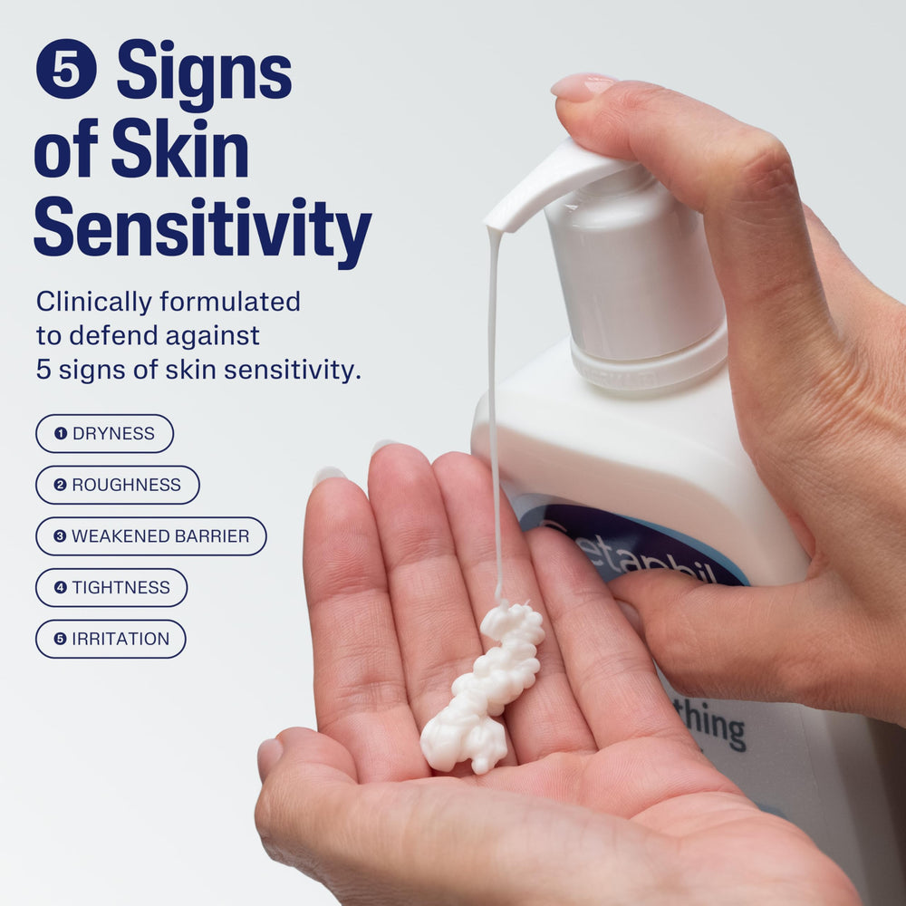 Cetaphil Restoraderm on a bathroom counter for daily use