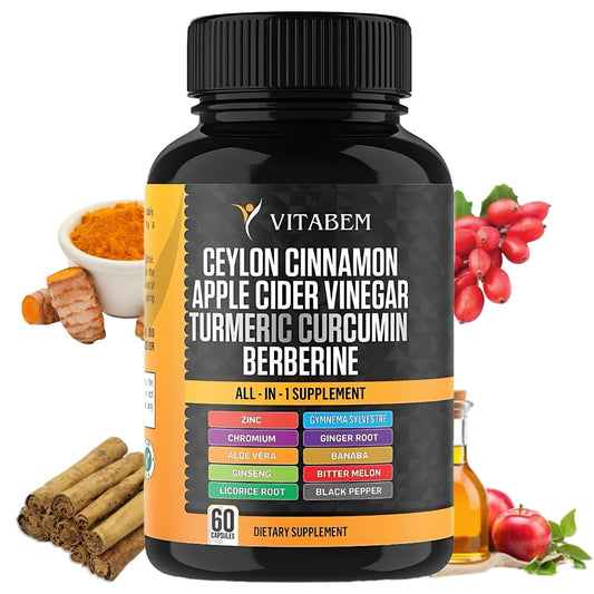 Ceylon cinnamon capsules combined with turmeric and apple cider vinegar