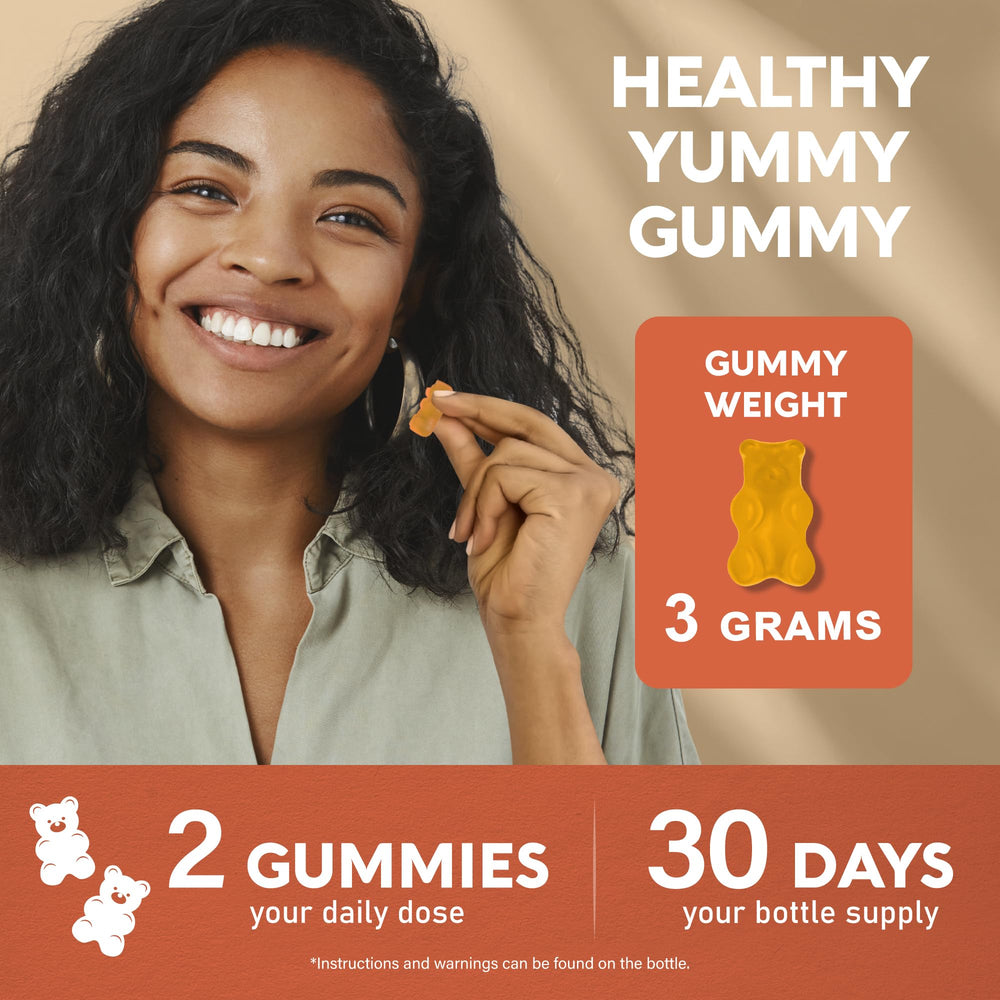 60-count bottle of cinnamon gummies on a clean surface