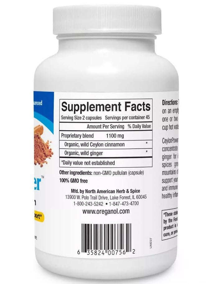 CeylonPower 90 Capsules bottle back view