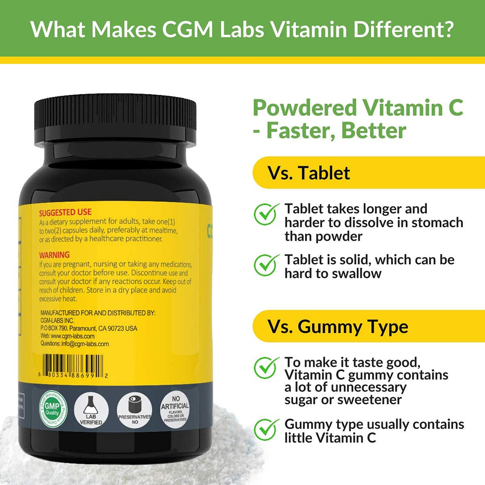 In-capsule powder for quick absorption of Vitamin C 1500mg with Calcium