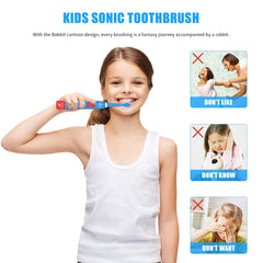 Two replaceable brush heads for children ages 3 to 12