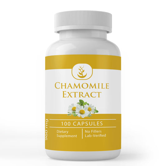 Chamomile extract capsules – 100 count