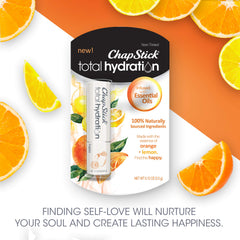 ChapStick orange lemon essential oils scent closeup highlighting mood-enhancing fragrance