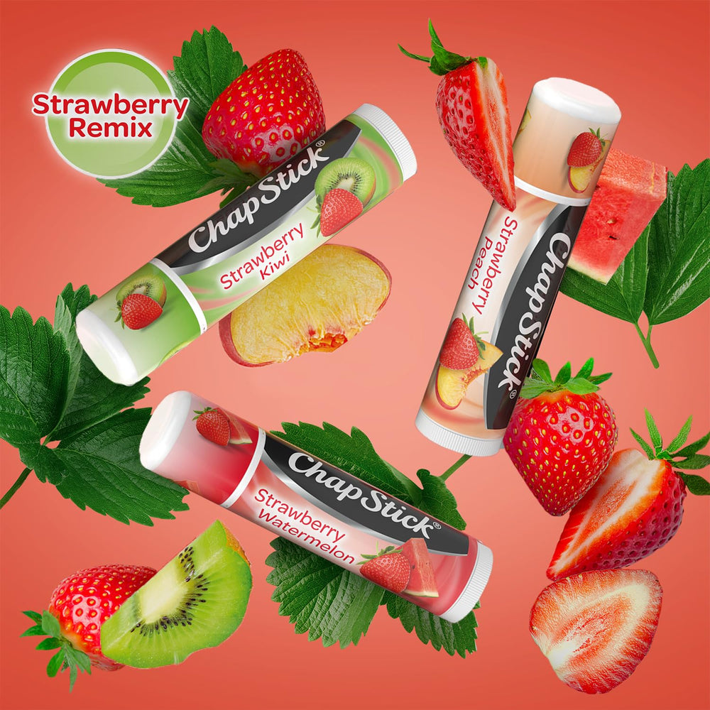 ChapStick original strawberry lip balm pack close-up