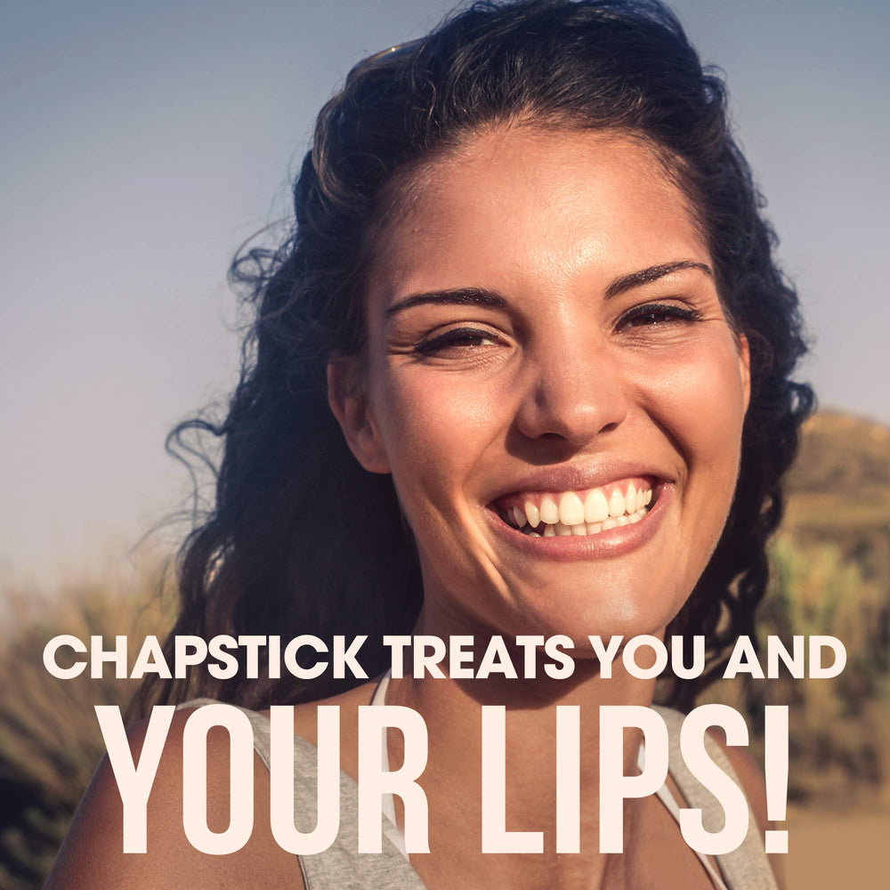 ChapStick strawberry kiwi lip balm tube close-up for hydration