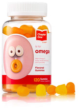 Chapter One Omega Gummies bottle front label – 120 flavored gummies for kids