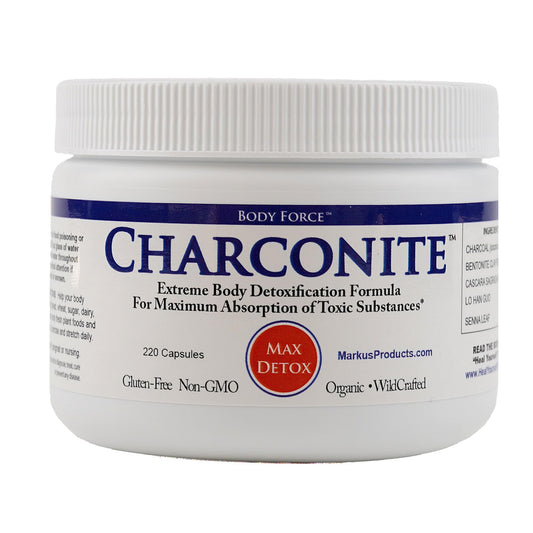 Charconite bottle and ingredients