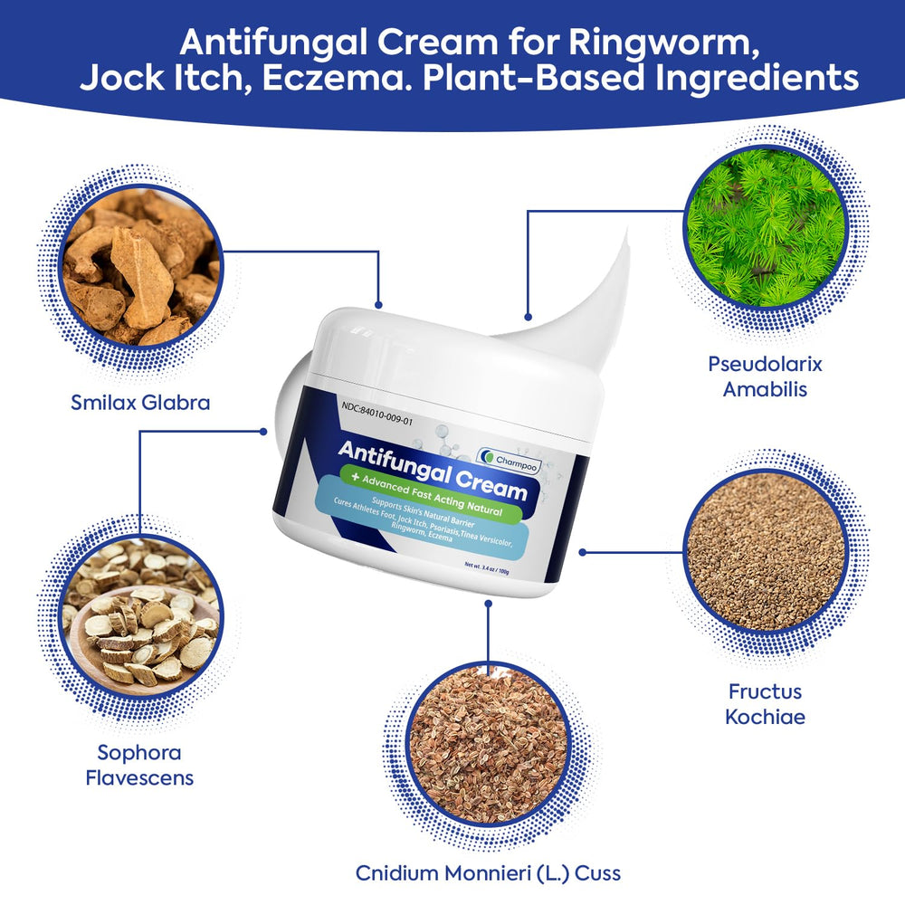 CHARMPOO antifungal cream foot application demonstrates soothing relief after workouts.