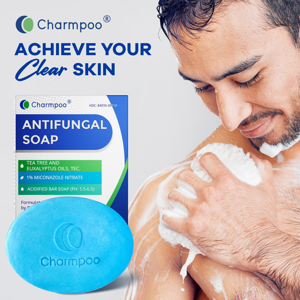 CHARMPOO antifungal soap shea-butter shot emphasizes conditioning and barrier support
