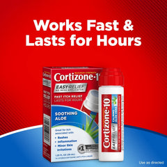 Cortizone-10 Easy Relief Applicator on an insect bite for soothing relief.