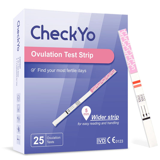 CheckYo 25 Pack ovulation test strips packaging