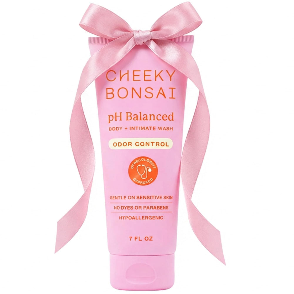 Cheeky Bonsai Everywhere Wash bottle-pour shows gentle daily cleanse for all-day freshness