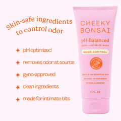 Cheeky Bonsai Everywhere Wash papaya ingredients close-up highlights natural odor-fighting formula