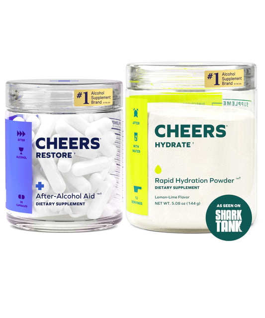 Cheers Classic Combo restore bottle pour: supports next-day recovery with a refreshing, easy pour.