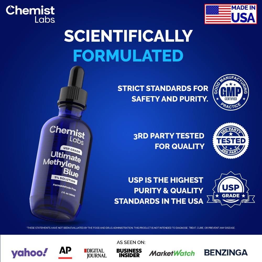 Chemist Labs 1% Methylene Blue Drops 2oz bottle with label