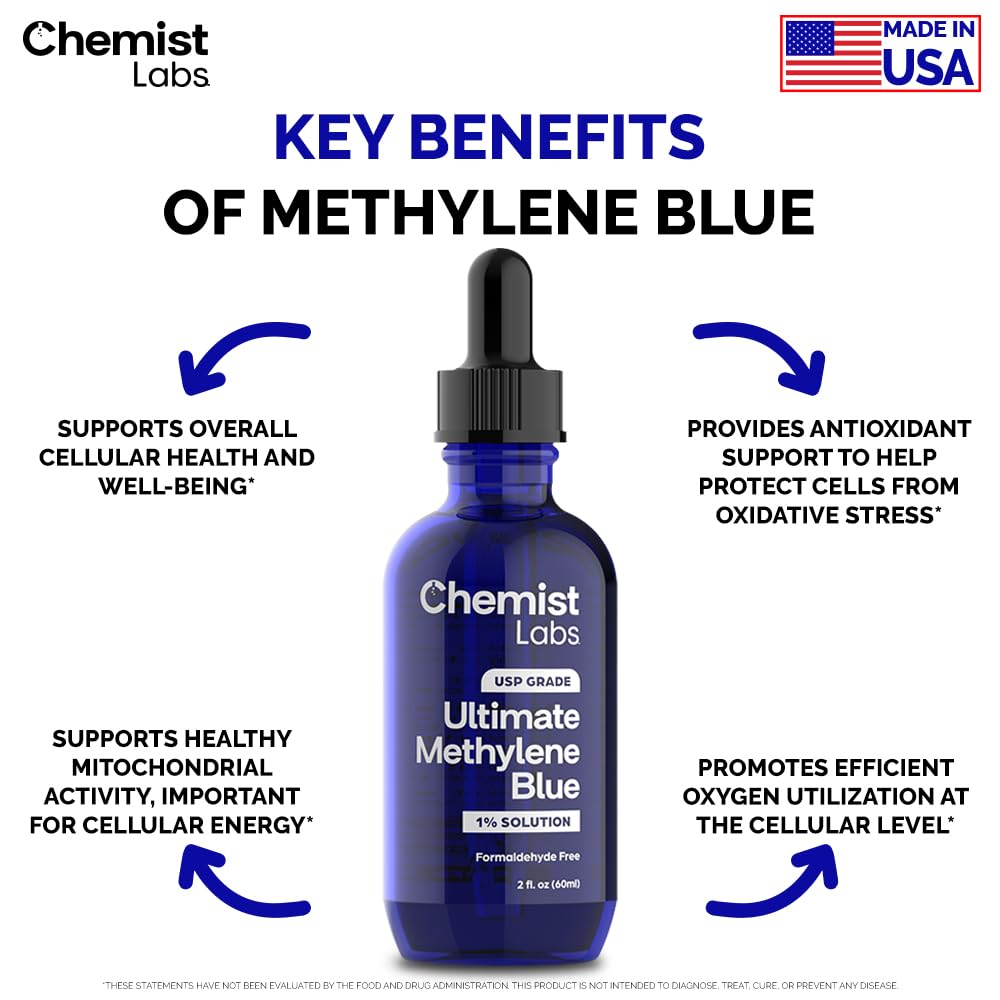 Graduated dropper for precise 1ml servings of methylene blue