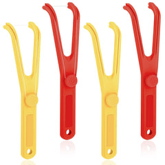 Chengu Y-shaped dental floss holder in red and yellow colors