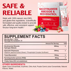 On-the-go 21-packets for NAD+ supplement