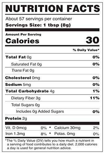 Product label for Cherie Sweet Heart Organic Wheat Grass Powder