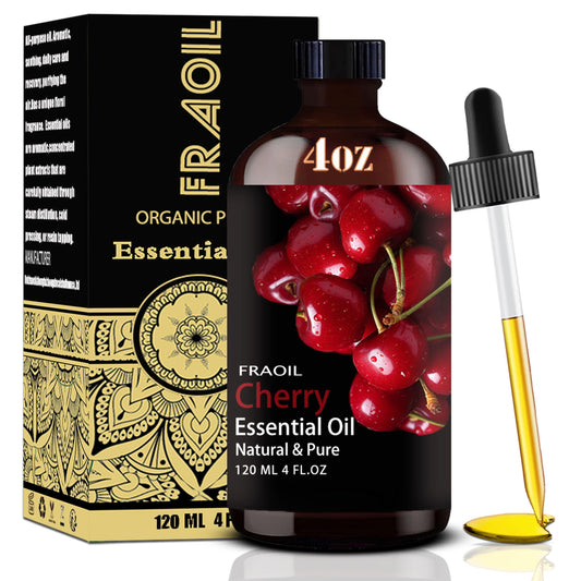 Amber glass bottle of cherry essential oil 4 oz (120 ml)
