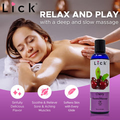4 oz bottle of cherry flavored massage oil