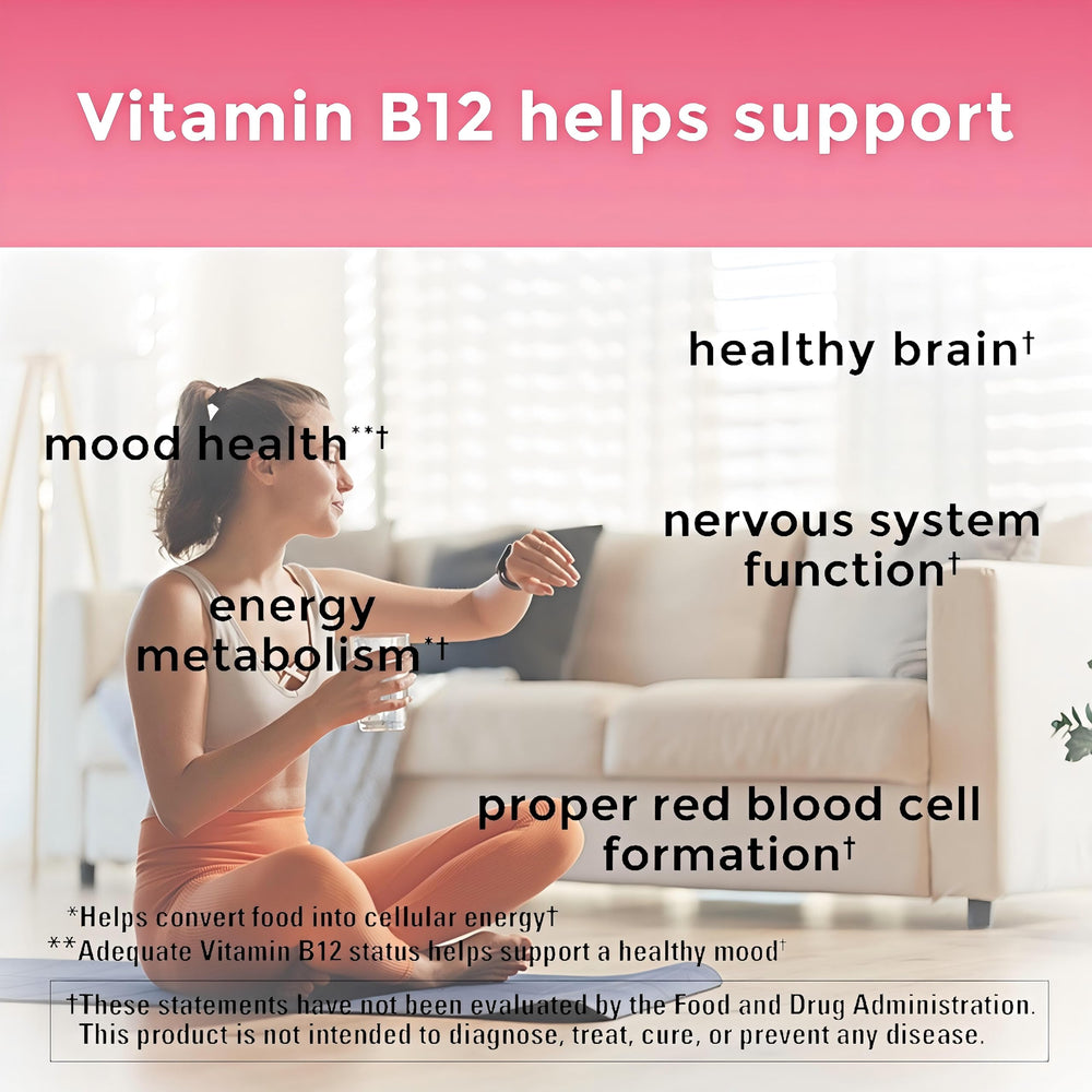 Label highlighting 1000 mcg methylcobalamin and organic ingredients