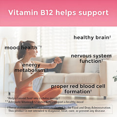 Label highlighting 1000 mcg methylcobalamin and organic ingredients