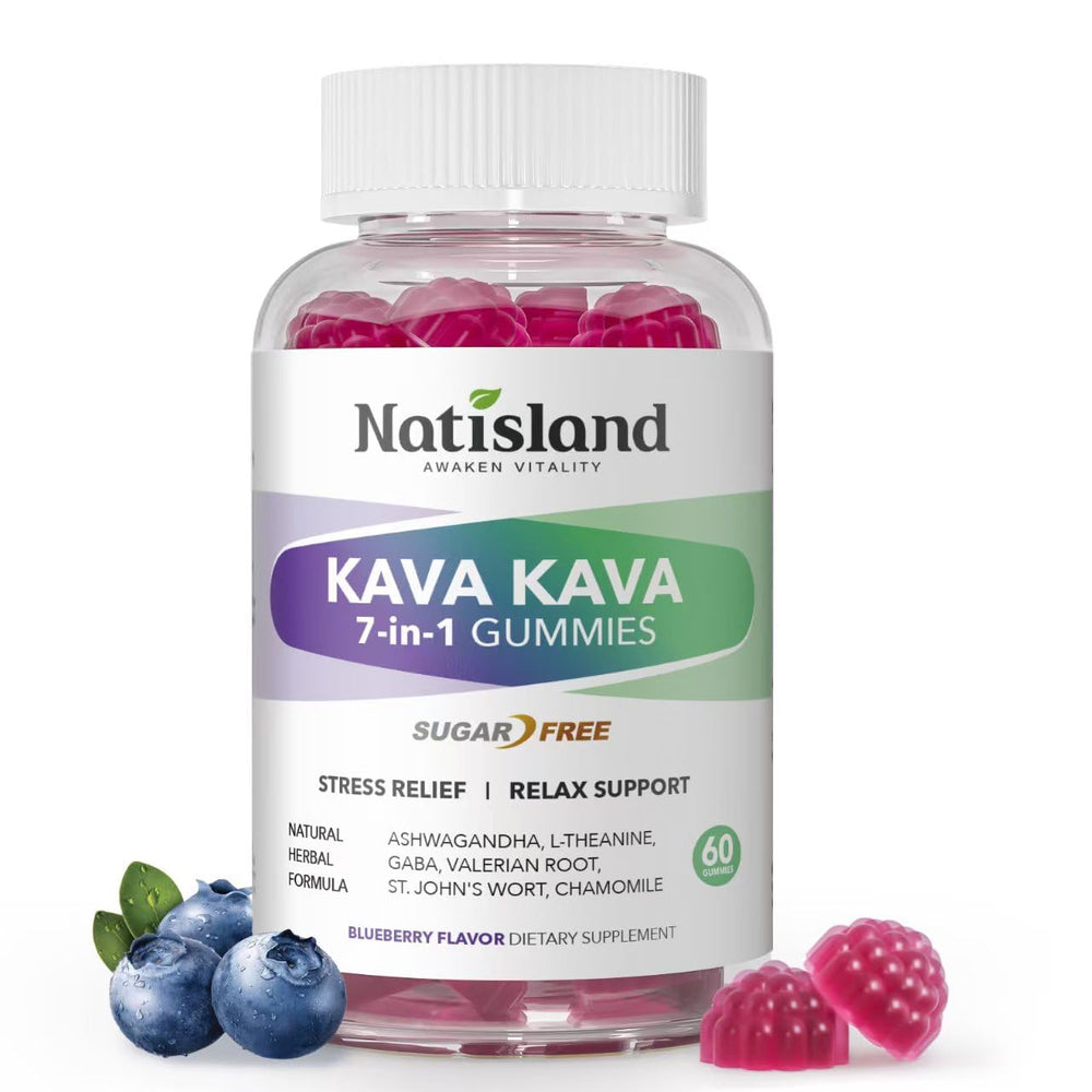 Front view of Chewable Kava Kava Gummies bottle (60-count)