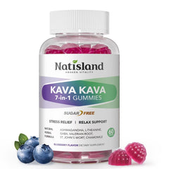 Front view of Chewable Kava Kava Gummies bottle (60-count)