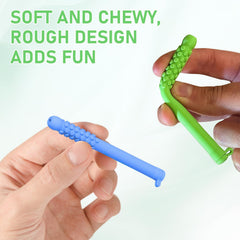 Three-piece chewable breath sticks in packaging