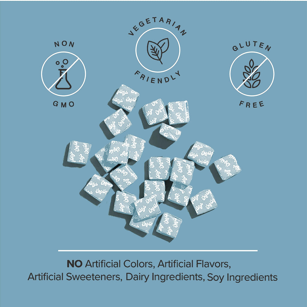 Individually wrapped Chewsy chews for hygiene and convenience