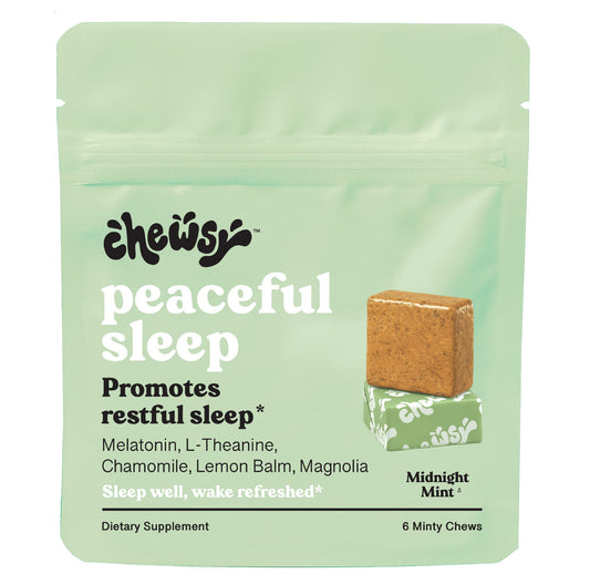Packaging for Chewsy Peaceful Sleep Chews