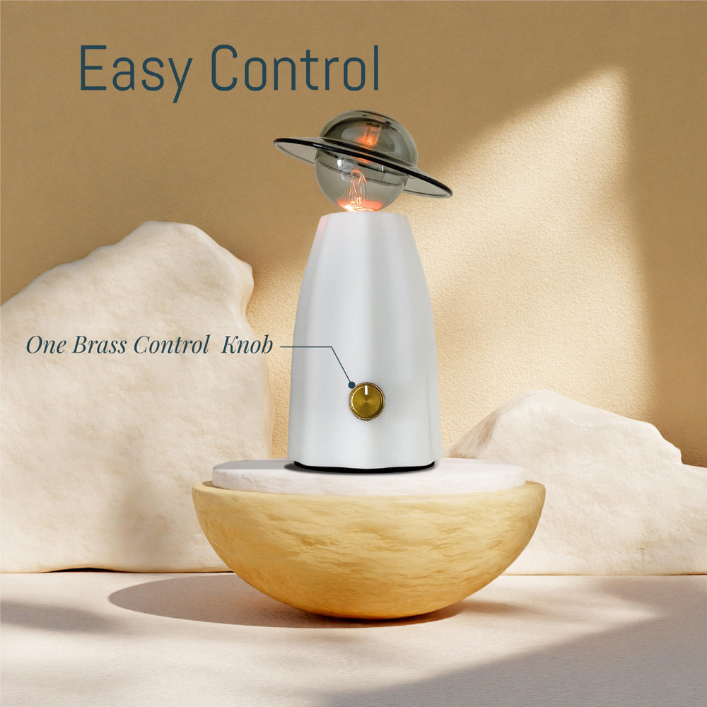 CHEZARTEMIS Scarecrow diffuser glass detail with soft ambient lighting for cozy nights