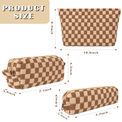 ChezMax checkered makeup bag small ideal for coins pencils or compact essentials while traveling
