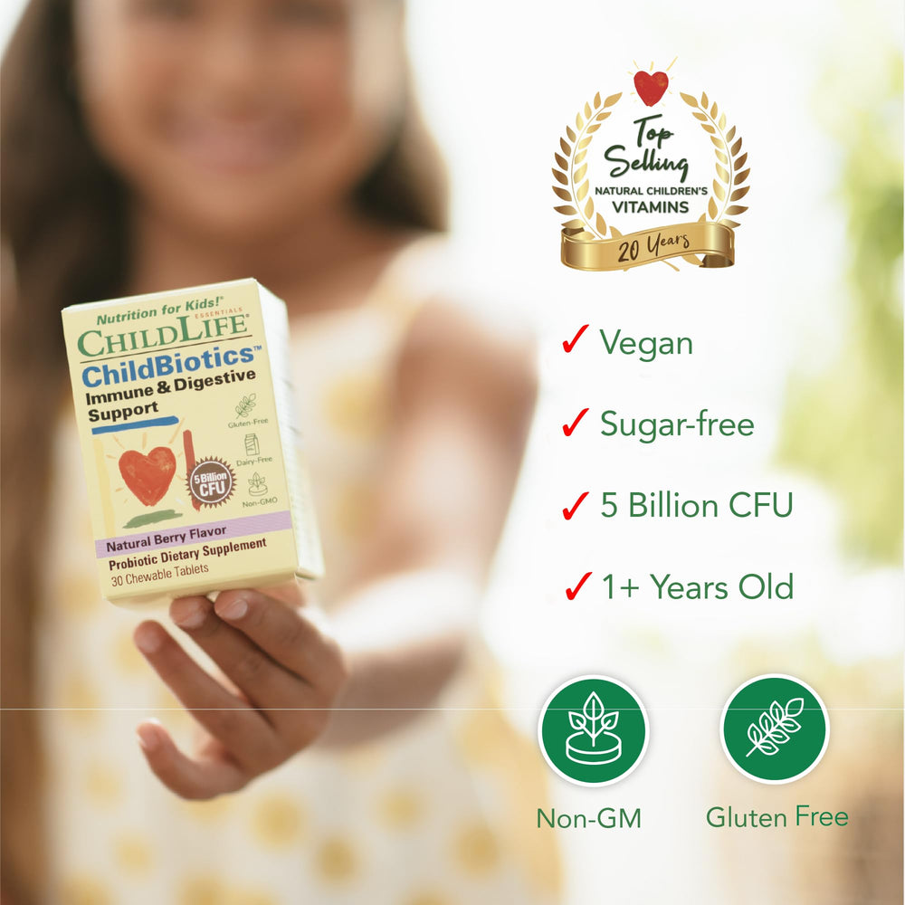 Back of box showing 4 clinically proven probiotic strains