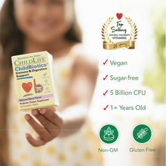 Back of box showing 4 clinically proven probiotic strains